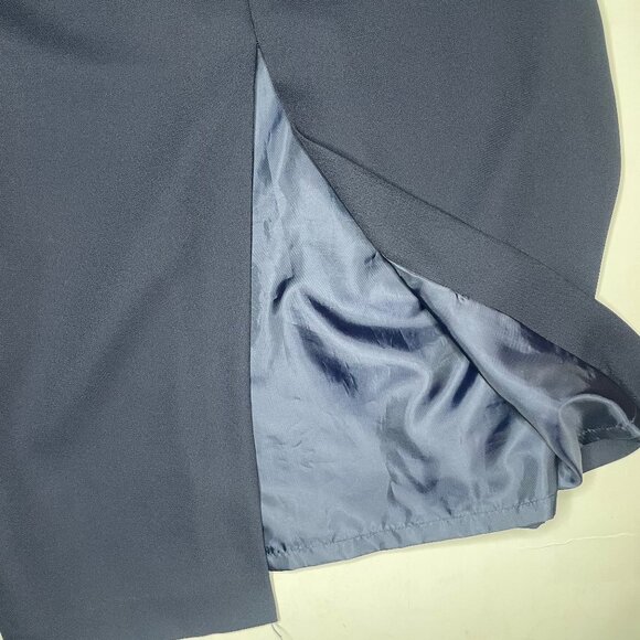 Vintage R&M Richards Navy Beaded Back Accent Mother of the Bride Dress Gown 8P - Picture 11 of 14